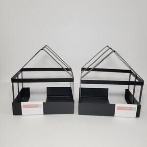 2 Glassless Metal House Shaped Plant Stand Terrarium - NEW